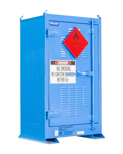 Dangerous Goods Outdoor Storage Cabinet 80L 1 Door 2 Shelves - Blue